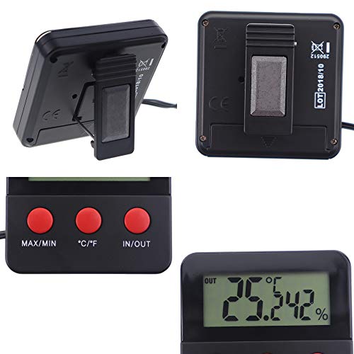 Digital Reptile Thermometer and Humidity Gauge Remote Probes