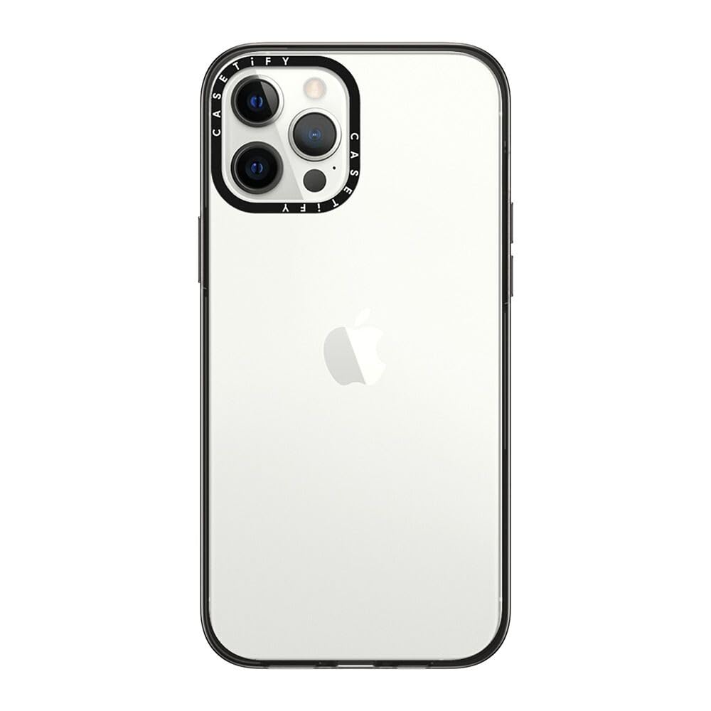 CASETiFY Compact Case for iPhone 12 Pro Max [Lightweight / 4ft. 2X Military Grade Drop Protection/Slim] - Clear Black — image 1