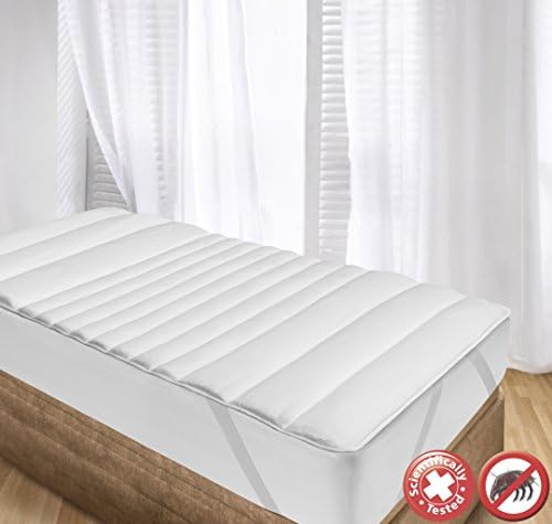 Velfont, Premium Quilted Mattress Topper - Microfiber silky soft with anti-dustmite fiber filling, Single Size (90x190/200cm)