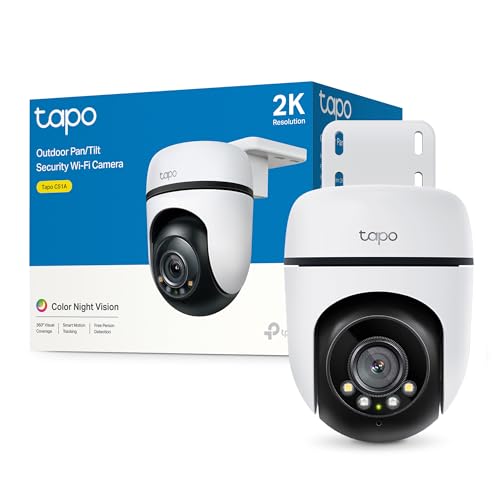 Tapo C51A - Cámara de Vigilancia WiFi Exterior 360º, 2K 3MP, Detección IA