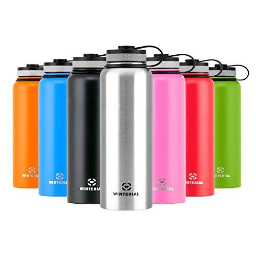 Winterial 40-Ounce (Oz) Insulated Water Bottle, Double Walled HOT and Cold, Vacuum Sealed, Blue, Thermos - Thumbnail 2