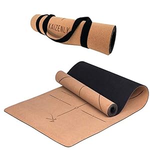 KAIZENLY Pro Milieuvriendelijke Yogamatte – Natuurlijke Kurk, Uitstekende Grip – Yoga Mat met Draagband – Voor Yoga…