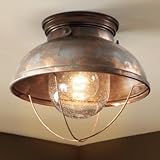Ceiling Lodge Rustic Country Western, Weathered Copper, Light Fixture