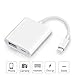 VABSCE Digital Camera USB Reader Adapter, OTG Adapter Cable with Charging Port and USB Female Port Compatible with iPhone/iPad, Plug and Play, No App Required - White