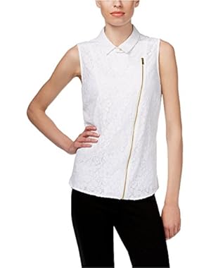 Women's Sleeveless Lace Moto Top