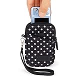 USA GEAR Small Camera Case for Compact Digital Cameras - Compatible with Canon PowerShot, Canon Ivy, Nikon Coolpix A300, Sony Cybershot DSC-W830 and More - Fits 4.5 Inch Cameras - Polka Dot