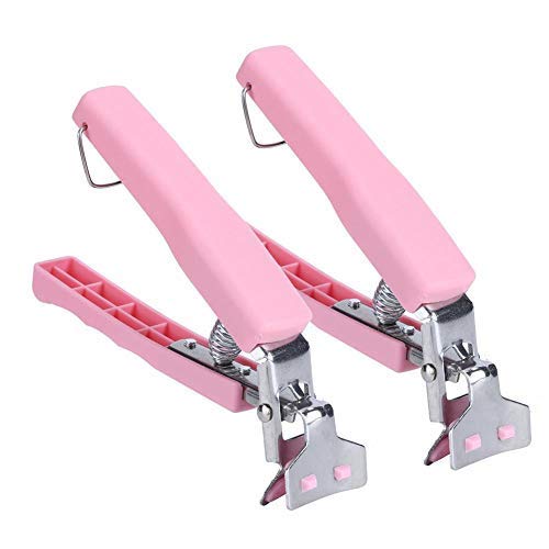 Multifunction Anti-scalding Stainless Steel Dish Clamp Bowl Clip Anti Hot Tong Pot Pan Grippers Silicone Anti-Slip Gripper for Bowl Plate Dish (Pink)