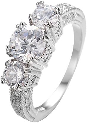 ATHING Sapphire Finger Ring 10KT White Gold Filled Jewely ty gagement Rings 8.0