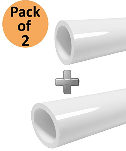 PVC Pipe 1/2 inch 5ft Schedule 40 PVC Pipe half inch, Furniture Grade,Size Pipe 5' long, White [2Pack] - Thumbnail 2