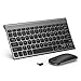 seenda Rechargeable Wireless Keyboard Mouse, Ultra Slim Small Keyboard and Mouse with Keyboard Dust Cover for Windows Devices, Space Gray