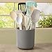 STORi Acrylic Utensil and Kitchen Tool Holder | Rubberized Stone Colored Base