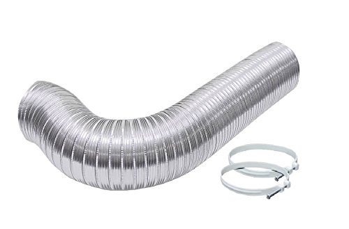 8 ft by 4 in Flexible Dryer Duct Dryer vent fire resistant includes 2 screw clamps UL 2158A listed Top Rated!