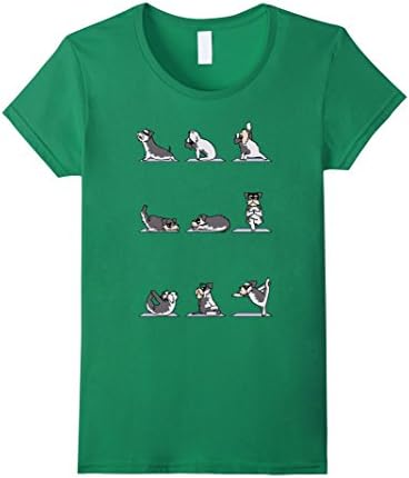 Womens Miniature Schnauzer Yoga T-shirt Small Kelly Green