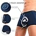 DAVID ARCHY Men's Underwear Micro Modal Dual Pouch Trunks Support Ball Pouch Bulge Enhancing Boxer Briefs for Men 3 or 4 Pack Navy Blue