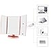 WEILY Tri-Fold Lighted Vanity Makeup Mirror with 21 LED Lights, Touch Screen and 3X/2X/1X Magnification Mirror, 2 Power Supply Modes Tabletop Cosmetic Mirror, Magnifying Travel Mirror (Rose Gold)