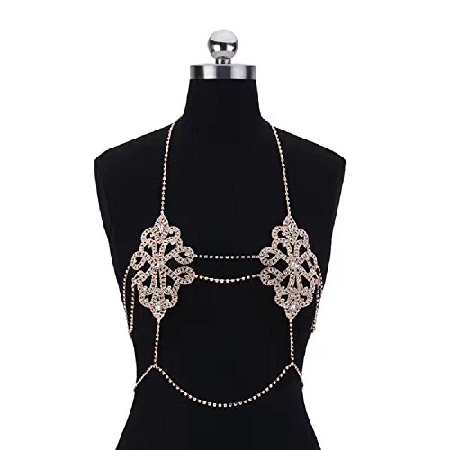 JeVenis Luxury Harness Bikini Rhinestone Bralette Body Chains Belly Chain Jewelry (New Style - 3)