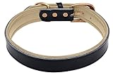Soft Leather Dog Collar Padded khaki Puppy Pet Necklace 11-21 inches Retractable