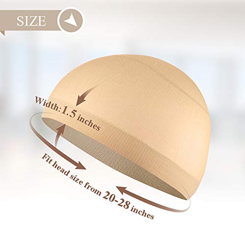 MYKURS Wig Caps, Neutral Nude Beige Stocking Wig Caps for Women, 24 Pack