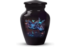 Yatskia Blue Butterfly Funeral Keepsake Urn for Ashes Adult Male, Mini Memorial Burial Urns for Human Ashes Adult Female, Small Cremation Urn for Human Ash, (Classic Pack of 1, 3 Inch)