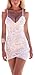 Miss ord Women's Bra Sleeveless Strappy Mini Dress with Lace Beige Small