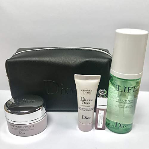 Dior Capture & LIFE Travel Skin care Set with Holiday Cosmetic Pouch