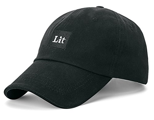 IZUS Lit Embroidery Dad Hat Baseball Cap Polo Style Unconstructed Adjustable Unisex Youth Adult (Free, Black)