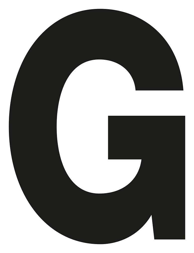 Merriway BH04040 (4 Pcs) Black Vinyl Stick-On Wheelie Bin Post Box Crate Dust Bin Letters 75mm (3 inch) Letter G - Pack of 4 Pieces