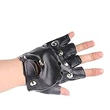 BinaryABC Halloween Costume Gloves,Punk Rock Gloves,Pu Half Finger Gloves, Halloween Cosplay Accessory