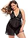 JuicyRose Sexy Open Back Lingerie Plus Size (4XL, Black)