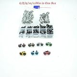 100pcs 6-12mm Black Plastic Safety Eyes for Bear, Doll, Puppet, Plush Animal and Craft One Box