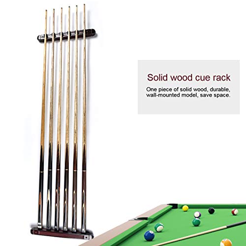 image for Cosylove 6 Pool Cue Sticks Wood Rack Cue Locating Clip Red Billiards S