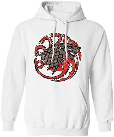 TMB Apparel New Novelty Shirt House Stark Targaryen Sigil Mash-Up Shirt of Thrones Men's Hoodie Hooded Sweatshirt