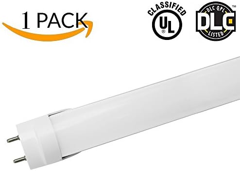 HIKETOLIGHT T8 LED Light Tube,4ft,18W (40W equivalent) 48",5000K Daylight,Frosted Cover,Works WITH or Without a Ballast Fluorescent Tube Retrofit Replacement UL DLC Plug Play,2 Sided Connection