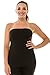 Kurve Plus Size The Excellent Stretch Long Bandeau Tube Top - UV Protective Fabric, Rated UPF 50+ (Made In USA),Black,1XL-2XL