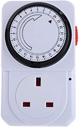 Sala-Deco - 24 Hours Timer Switch Socket Electrical Energy-saving Programmable Timer Socket UK Plug For water dispenser, water heaters
