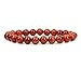 Natural Red Coral Gemstone 8mm Round Beads Stretch Bracelet 7 Inch