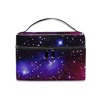 Dkhh Tapestry Milky Way Shiny Stars Travel Makeup Bag Cosmetic Cases Organizer Portable Storage Bag for Cosmetics Makeup Brushes Toiletry Travel Accessories