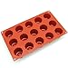 Freshware 15-Cavity Small Silicone Mold for Caneles and Bordelais Fluted Cakes,Red