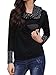 TINHAO Women's Nursing Breastfeeding Cowl Neck Polka Dot Print Long Sleeve Maternity Blouse Top Black
