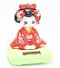 Red Sitting Geisha Green Base Solar Powered Japanese Kimono Girl Car Bobble Head Doll Toy Home Decor Figurine Birthday Blessing Gift US Seller