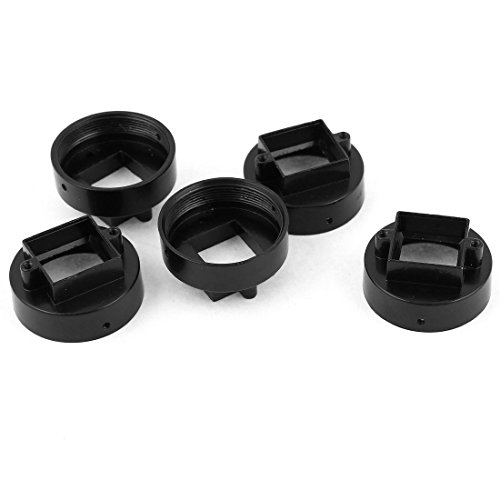 uxcell 5 Pcs Black Metal CS Mount Security CCTV Camera Lens Cap Keeper Holder