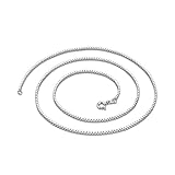 Sterling Silver .8mm Mirror Box Chain ( Veneziana Diamantata ) Necklace - Super Thin & Sturdy & Bonus Gift (16)