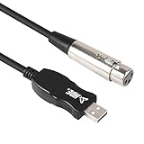 HDE USB Microphone Cable for Karaoke Microphone USB Male to XLR Female Mic Cables for Microphones Recording Singing Karaoke (10 ft)