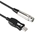 HDE USB Microphone Cable for Karaoke Microphone USB Male to XLR Female Mic Cables for Microphones Recording Singing Karaoke (10 ft)
