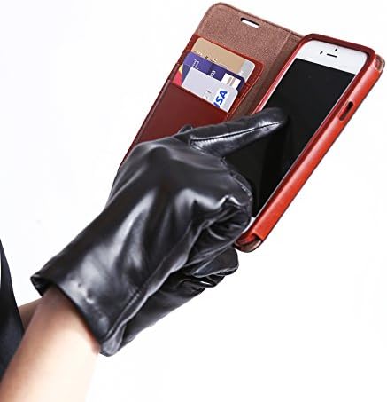 Women's Smartphone Touch Screen Texting Genuine Lambskin Leather Gloves