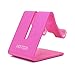 HOTOR Solid Aluminum Desk Desktop Stand for iPhone 6 6 plus 4 4s 5 5s 5c iPad 2/3 air mini/Samsung Galaxy S3/5 HTC ONE M7 Blackberry Tablet Tab Google Nexus Lumia and other Smartphone, Rosy
