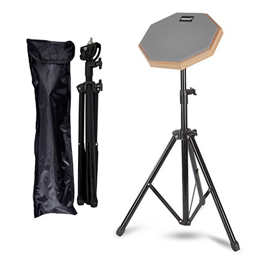Luvay 8-inch Practice Pad (Grey) 2-Sided Silent Drum Pad, with Stand and Bag - Thumbnail 6