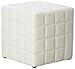 Monarch Specialties Ottoman - Cube Chair - Modern Tufted Cube Ottoman, Faux-Leather (White)