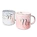 Vilight Unique Wedding and Engagement Gifts for The Couple - Mr and Mrs Mugs Bridal Shower and Housewarming Gifts for Newlywed - Marble Coffee Cups Set