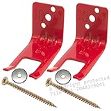 Fire Extinguisher Bracket - (Lot of 2) Amerex Fork Style, Wall Hook, Mount, Hanger for 5 to 13lb. Extinguishers with Valve Body Slots - FREE SCREWS & WASHERS